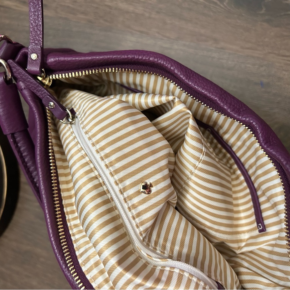 Kate Spade Pebbled Leather Cobble Hill Curtis Crossbody/Shoulder Bag. Moody Plum - Picture 11 of 15